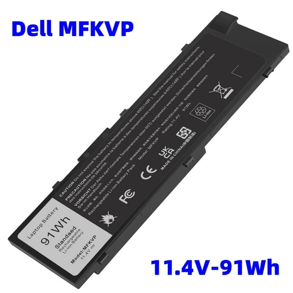 91Wh MFKVP Battery T05W1 for Dell Precision 15 7510 7520;17 7710 7720;M7510 M7710 GR5D3 M28DH 1G9VM 451-BBSB 451-BBSF - 11.4V 91Wh 3-Cell
