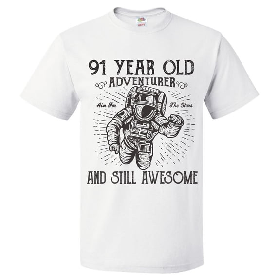 91st Birthday Gift For 91 Year Old Adventurer T Shirt Gift