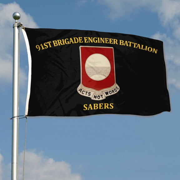 91st Brigade Engineer Battalion Sabers 1st Cavalry Division US Army Flag 3x5Feet Outdoor Indoor Decoration Flag with Brass Grommets
