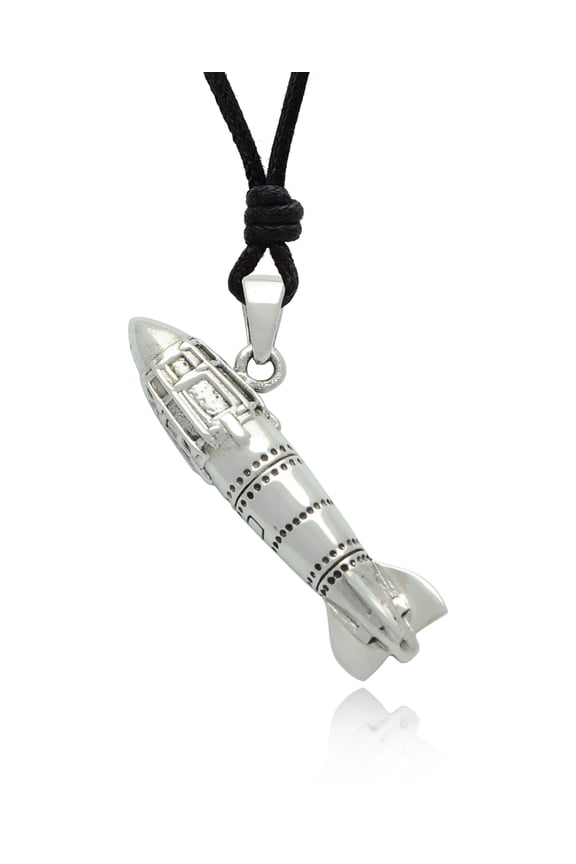 92.5 Sterling Silver Missle Rocket Pendant Charm