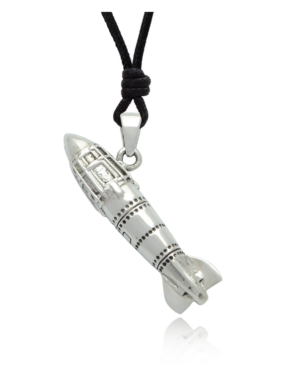 92.5 Sterling Silver Missle Rocket Pendant Charm