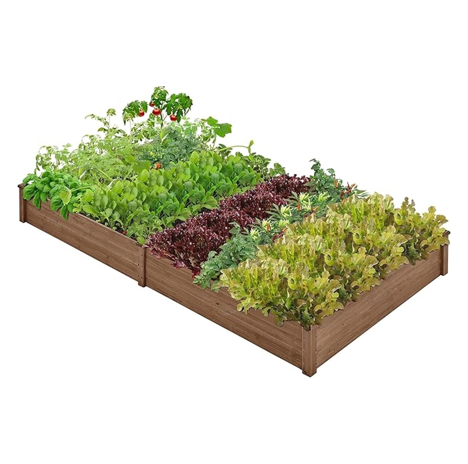 92.5 x 47.5 x 10in Horticulture Raised Garden Bed 8×4ft Wooden Planting Box in Garden Backyard/Outdoor Use, Brown