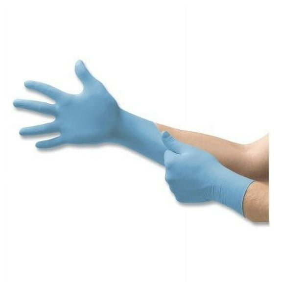 92-675 Nitrile Powder-Free Disposable Gloves, Textured Fingers, 4.3 Mil Palm/5.5 Mil Fingers, Small, Blue | 1 Box