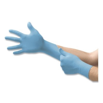 92-675 Nitrile Powder-Free Disposable Gloves, Textured Fingers, 4.3 Mil Palm/5.5 Mil Fingers, Small, Blue | Bundle of 5 Boxes