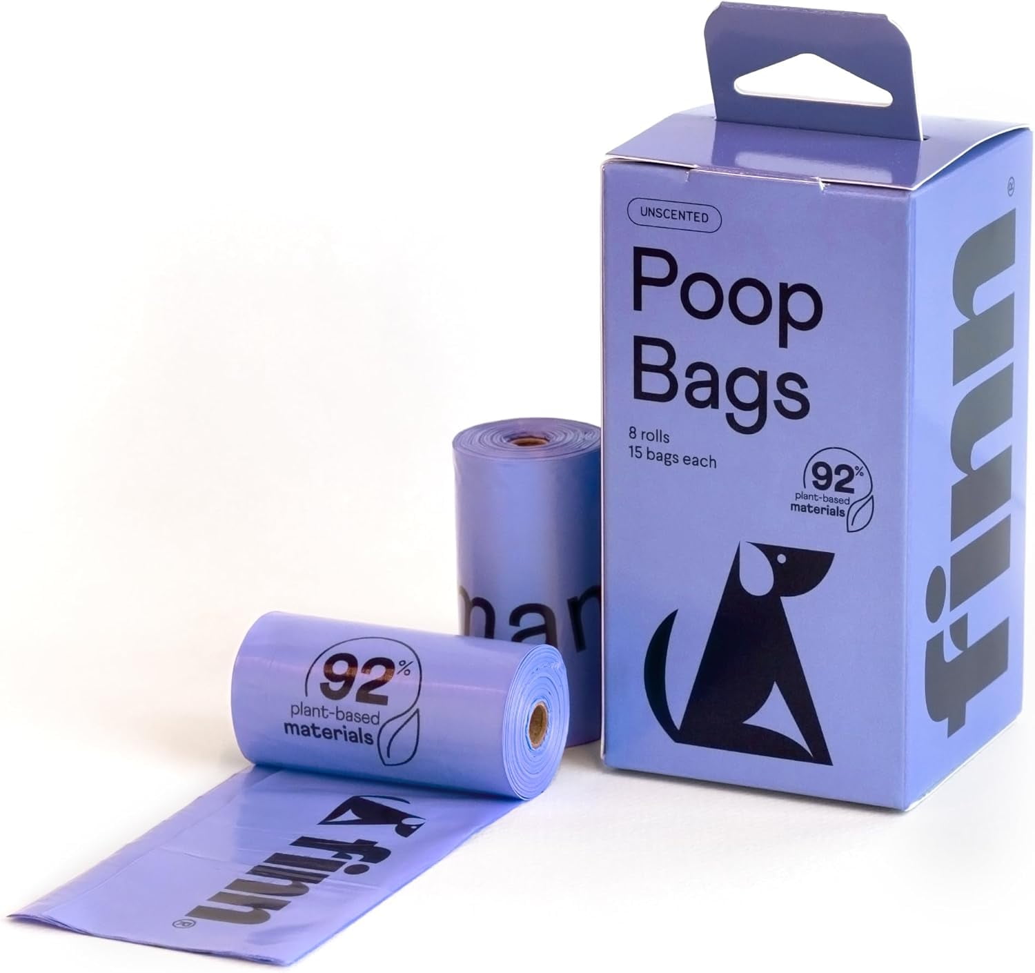 92% Biobased Poop Bags | USDA-Certified BioPreferred Product | Made from 92% Plant-Based Materials / 8% PE | Unscented Dog Waste Bags, Set of 120
