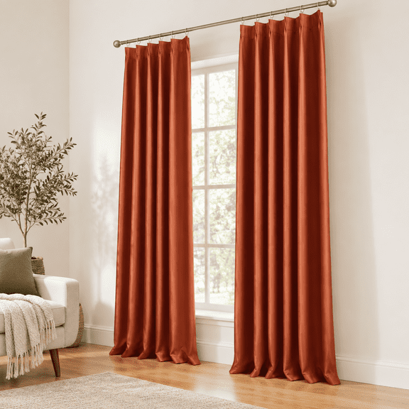 92 Inch Custom Blackout Curtafor Living Room 2 Panels Set Copper Pinch Pleat With Hookspie Decorative Pleated Window Drapes Rustic