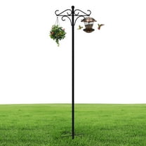 92 Inch Double Shepherds Hooks for Outdoor, Heavy Duty Bird Feeder Pole with 5 Base Prongs, Adjustable Garden Hanging Holder for Bird Feeders, Lanterns, Plant Hanger Stands, Weddings Decor