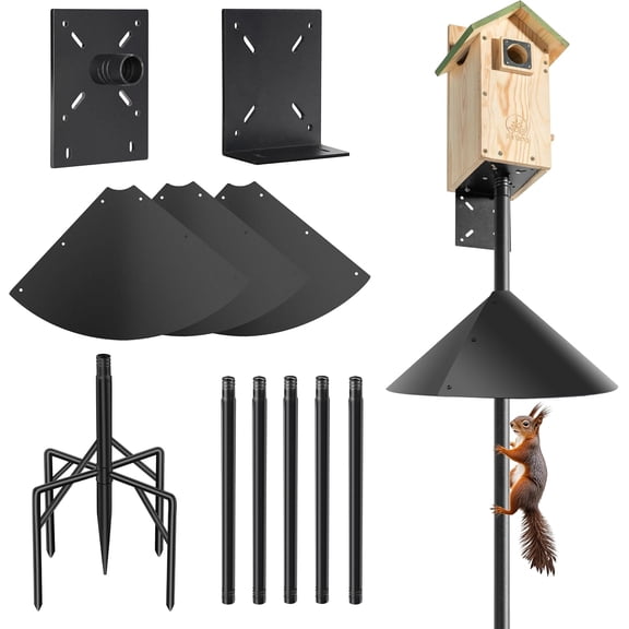92 Inch Heavy Duty Smart Bird Feeders Pole with Squirrel Baffle 1-Inch Dia Rustproof Birdhouse Stand for Bluebird Houses, Bird House Pole& Weather Stations – Sturdy Design for Enhanced Bird Watching