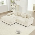 thumbnail image 1 of 92" Modern Corduroy Sectional Couches for Living Room, Comfortable L Shaped Couch with Chaise Sofa, Beige Lovesac Couch Seater with 1 Ottoman for Couchfor Compact Spaces, Muebles para la Sala, 1 of 10