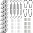 thumbnail image 1 of 92 Pieces Shade Sail Hardware Kit Rust-Proof Shade Hardware Kit for Triangle Rectangle Shade Sail Installation Black D, 1 of 5