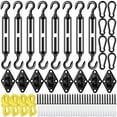 thumbnail image 1 of 92 Pieces Shade Sail Hardware Kit Rust-Proof Shade Hardware Kit for Triangle Rectangle Shade Sail Installation Black, 1 of 5