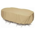 thumbnail image 1 of 92 in. Oval-Rectangle Table Set Cover - Khaki, 1 of 1