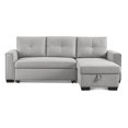 thumbnail image 1 of 92 in. Polyester Blend Convertible Futon Sleeper Sofa, Light Gray & Black, 1 of 1