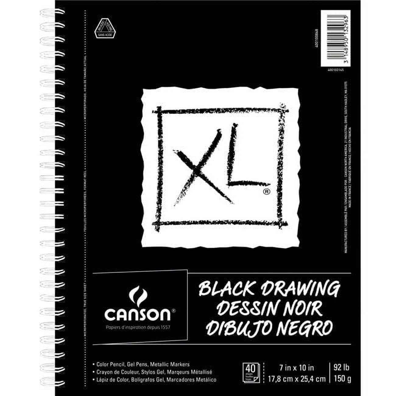 92 lbs XL Drawing Pad, Black - 7 x 10 in. - 40 Sheets