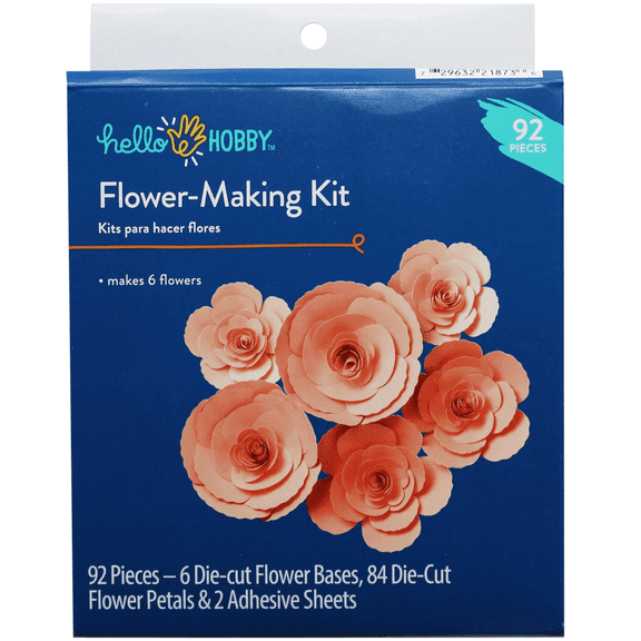 920 Pack Pink Flower Making Kit for DIY Crafts, Create 6 Foam Flowers in 3 Sizes with Stems, Tools, Includes Instructions, Fun Creative Gift for Hobbyists, Beginners, Craft Enthusiasts, Bulk, Pink