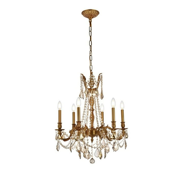 9206 Rosalia Collection Chandelier D:23in H:26in Lt:6 French Gold Finish (Royal Cut Crystals)