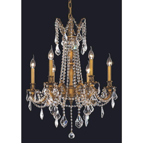 9206 Rosalia Collection Chandelier D:23in H:26in Lt:6 French Gold Finish (Royal Cut Crystals)