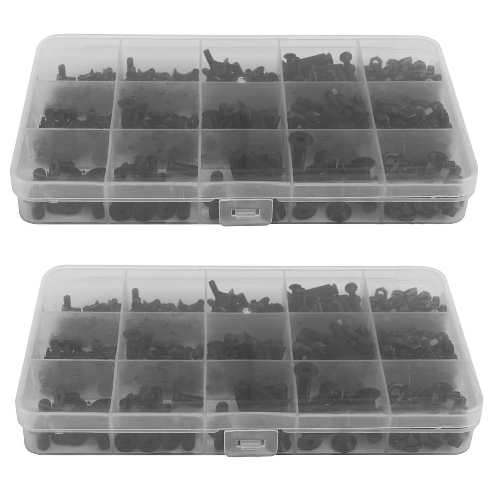 920Pcs M3 M5 Alloy Steel Countersunk Flat Hex Socket Cap Screws Nuts Set Assortment Kit