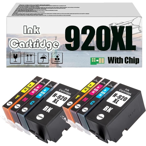 920XL 920 XL 50 ML Ink Cartridges, Compatible for HP Officejet 6000 6500 6500 Wireless 6500A 7000 7500 7500A Printers【High Print Volume with Chip】
