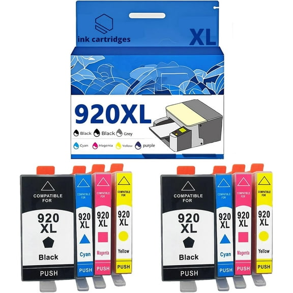 920XL 920 XL Ink Cartridges Compatible for HP 6500A 6000 6500 7000 7500 7500A Inkjet Printers, Leak-Proof Design Crisp Printing