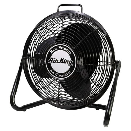 9212 12-Inch Industrial Grade High Velocity Pivoting Floor Fan , Black