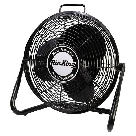 9212 12-Inch Industrial Grade High Velocity Pivoting Floor Fan , Black