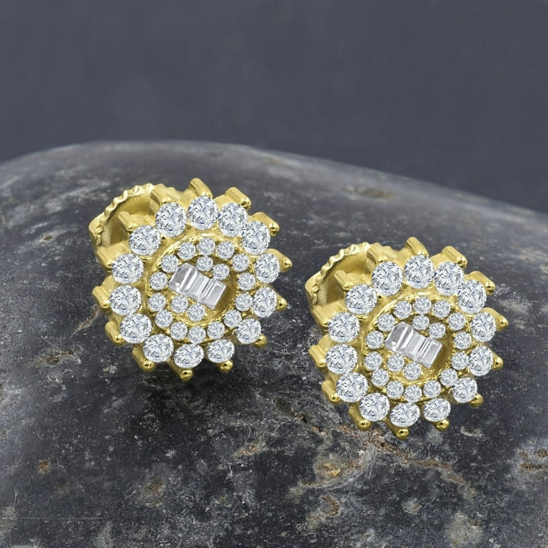 9212942 Lavishly elegant stud 925 Silver Earrings Walmart