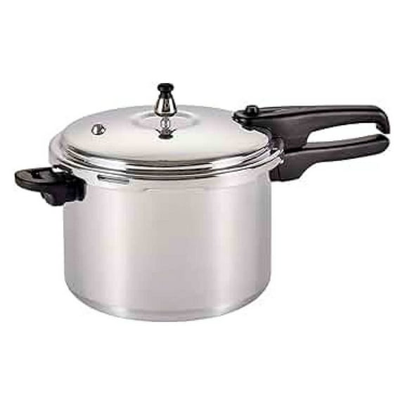 92180A Polished Aluminum 10-PSI Pressure Cooker Cookware, 8-Quart, Silver -
