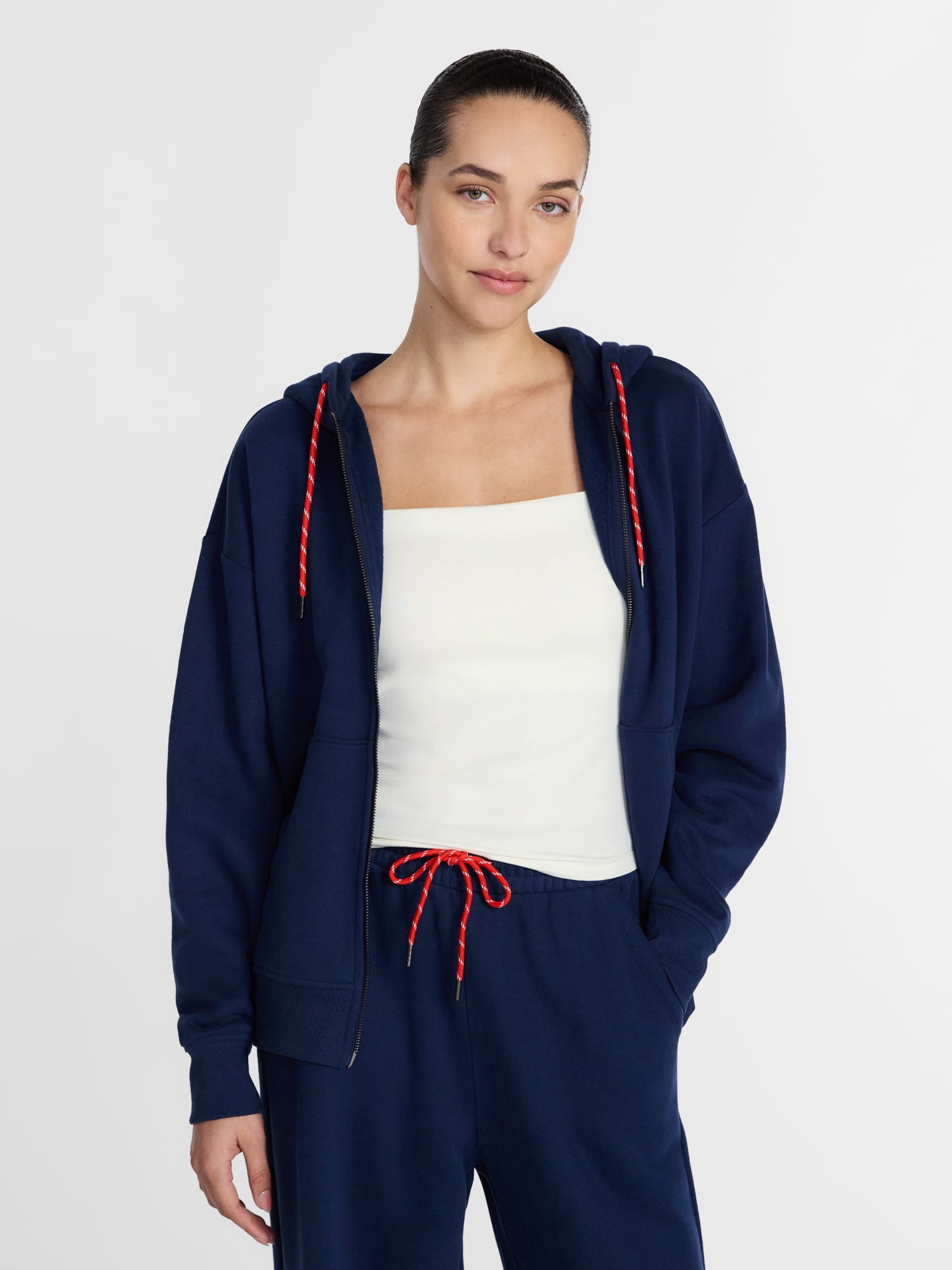 Athletic Works Women's and Women's Plus Full Zip Fleece Hoodie, Sizes XS-4X