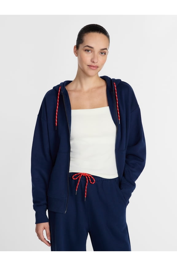 Women's and Women's Plus Full Zip Fleece Hoodie, Sizes XS-4X