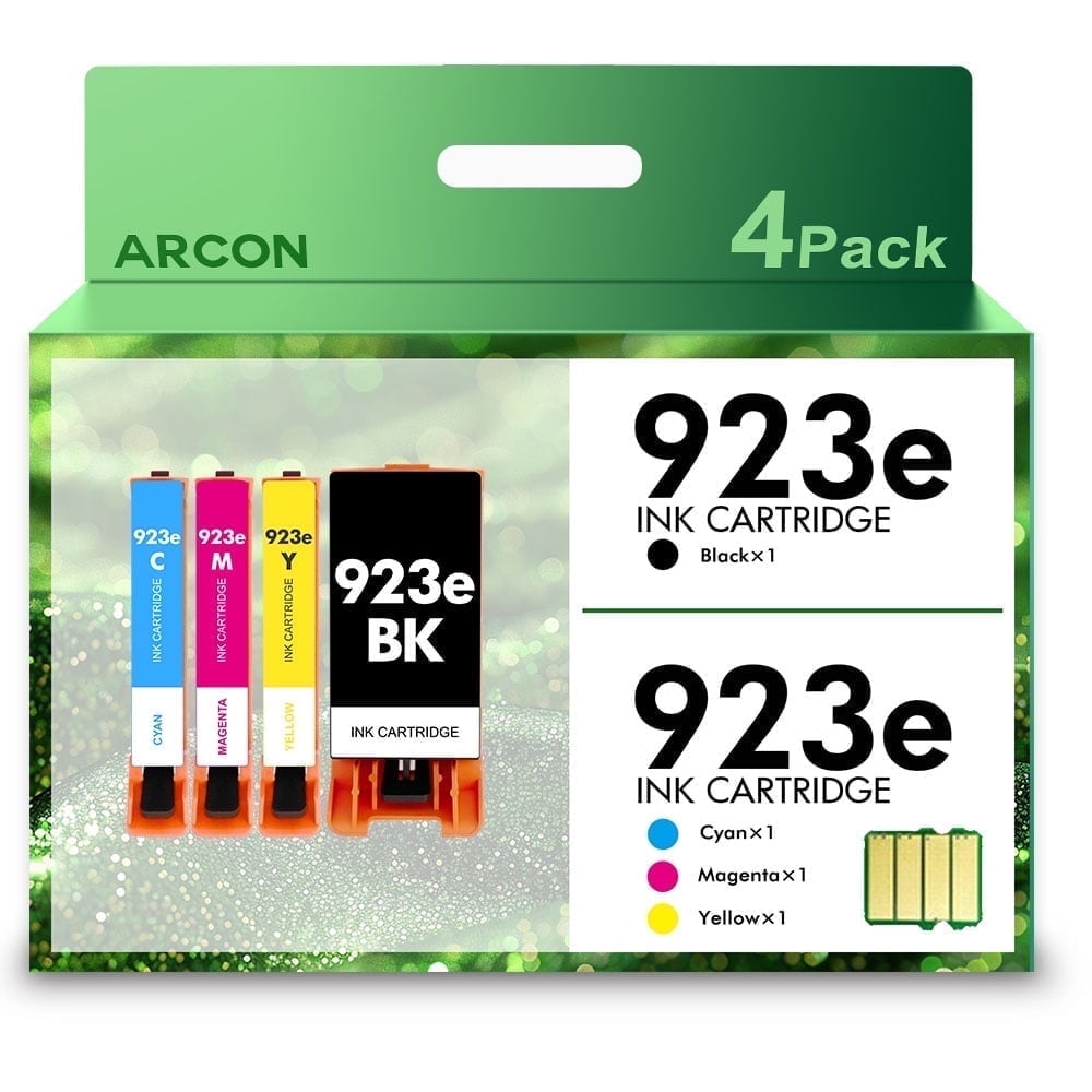 923 923XL 923e Ink Cartridge WITH Chip Compatible for HP 923 923e OfficeJet Pro 8130 8135e 8138e 8139e 8120 8122e OfficeJet 8124e 8125e 8132e 8134e Printer Black Cyan Magenta Yellow (4-Pack)