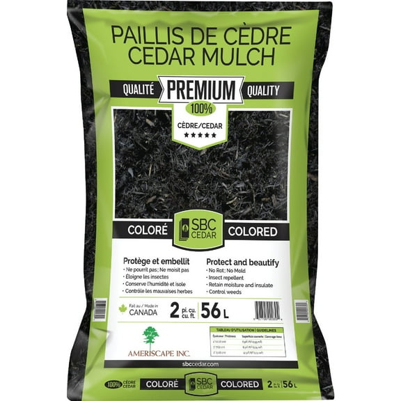 SBC 2 Cu. Ft. Dyed Black 100% Pure Cedar Mulch 92300