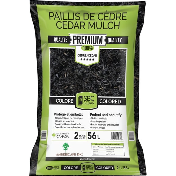 SBC 2 Cu. Ft. Dyed Black 100% Pure Cedar Mulch 92300