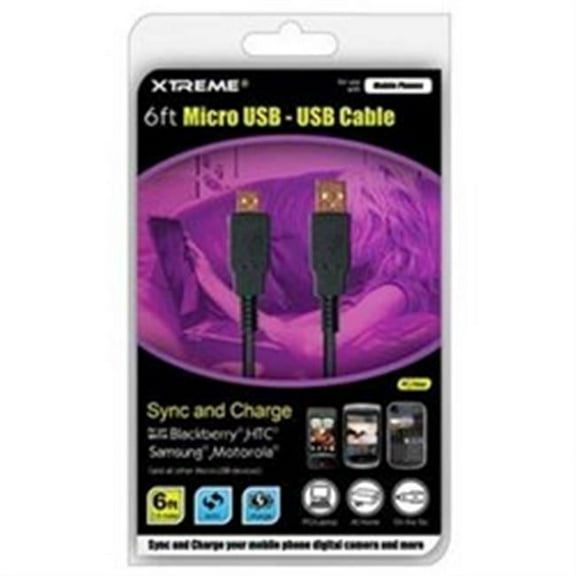 92306 6 ft. USB A Male Micro USB Cable - Black