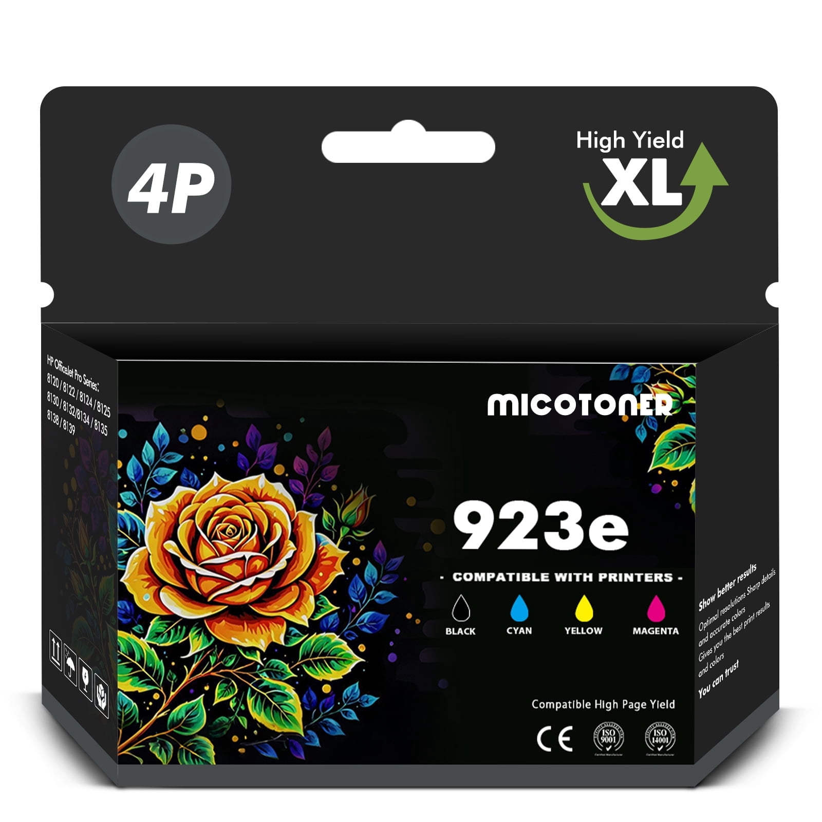 923E 923 Ink Cartridge With Chip Compatible for Officejet pro 8120 8122 ...