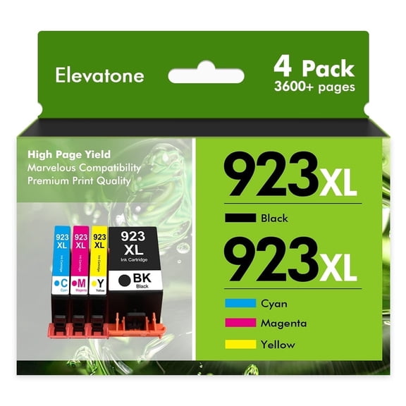 Compatible for HP 923XL 923 923e Ink Cartridge with Chip 923e 923XL for OfficeJet Pro 8130 8135 8120 8122 8124 8125 8132 8134 8135 8138 8139 Printer(4 Pack, Black, Cyan, Magenta, Yellow)