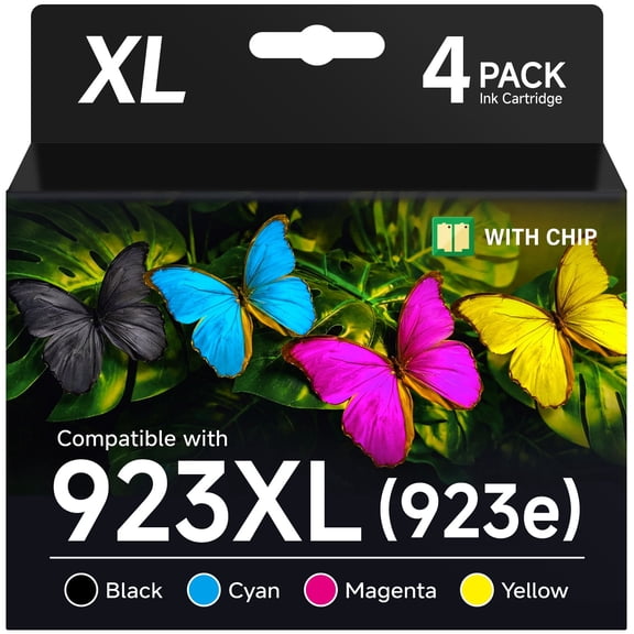 923XL Compatible for HP 923 Ink Cartridges Compatible for HP 923XL Ink Cartridges Combo Pack for HP Officejet Pro 8130e 8120e 8125e 8135e 8138e 8139e Printers(4-Pack)