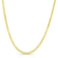 thumbnail image 1 of .925 14K Gold Plated Sterling Silver Flexible Flat Magic Herringbone Chain Necklace (4.3mm Gold Plated 18 Inches), 1 of 5