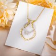 thumbnail image 1 of 925 Hammered Wedding Ring Holder Necklace, New Moon and Classic Style, 1 of 3