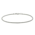 thumbnail image 1 of 925 Italian Sterling Silver 1.5mm Solid Rope Diamond Cut Bracelet, FREE Microfiber Cloth, Rhodium Link Chain, Giorgio Bergamo 7.5, 1 of 7