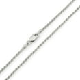 thumbnail image 1 of 925 Italian Sterling Silver 1.5mm Solid Rope Diamond Cut Chain, FREE Microfiber Cloth, Rhodium Link Mens Womens Necklace, Giorgio Bergamo, 1 of 7