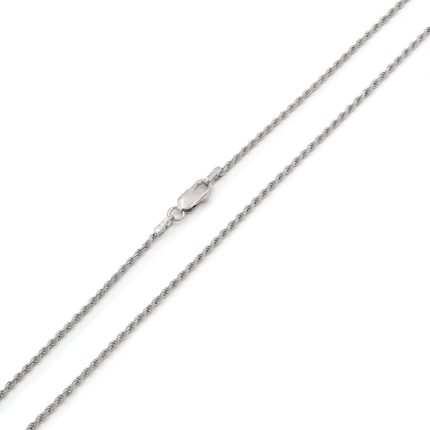Giorgio Bergamo 925 Italian Sterling Silver Rope Chain - Diamond Cut, 1mm-5.5mm, Rhodium Plated Necklace Or Bracelet