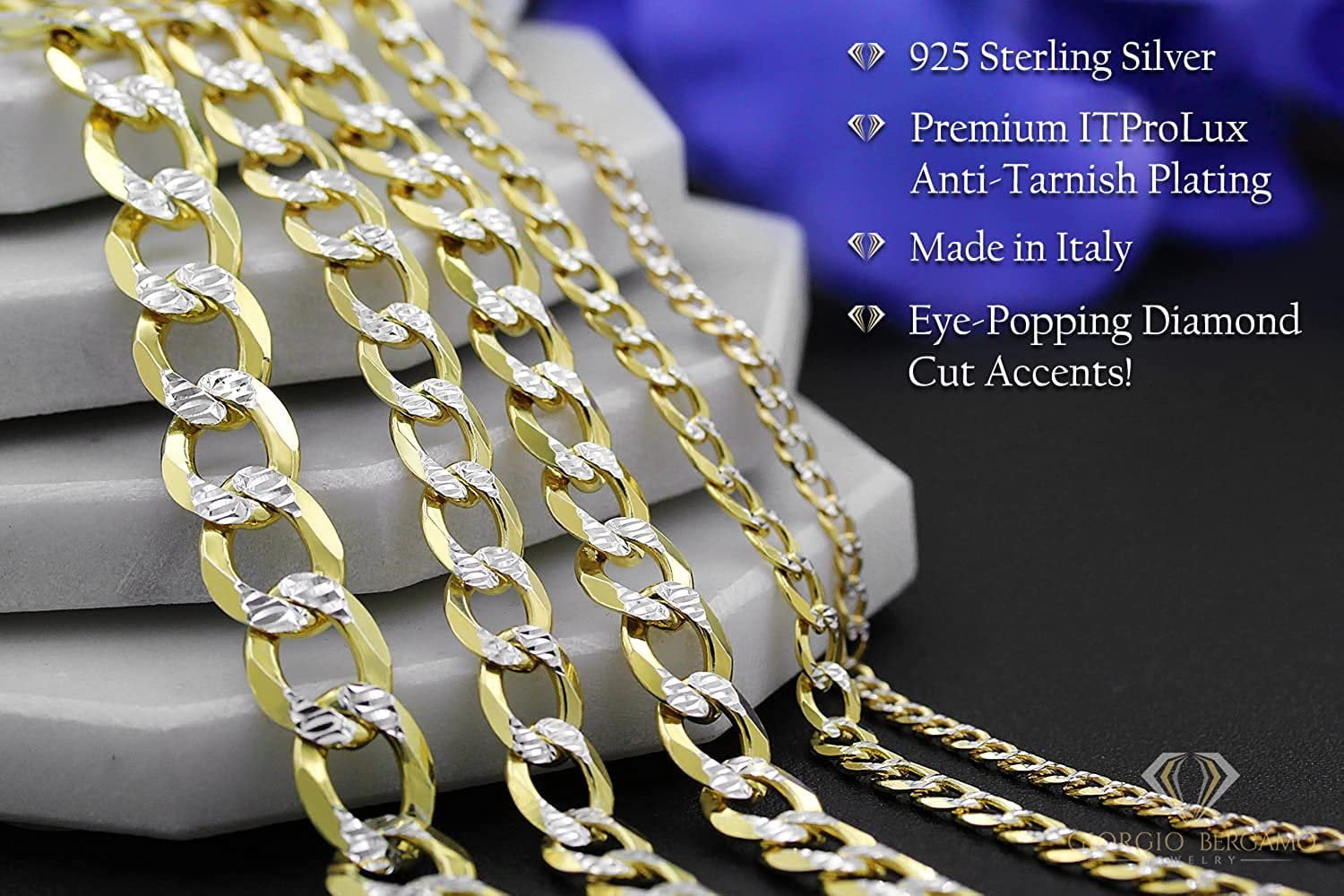 Solid cuban deals diamond cut chain