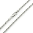 thumbnail image 1 of 925 Italian Sterling Silver 2.5mm Solid Rope Diamond Cut Chain, FREE Microfiber Cloth, Rhodium Link Mens Womens Necklace, Giorgio Bergamo, 1 of 7
