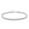 thumbnail image 1 of 925 Italian Sterling Silver 3.5mm Solid Franco Bracelet, FREE Microfiber Cloth, Rhodium Plated Square Box Chain, Giorgio Bergamo, 1 of 7
