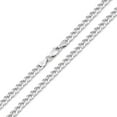 thumbnail image 1 of 925 Italian Sterling Silver 4mm Solid Cuban Diamond Cut Chain, FREE Microfiber Cloth, ITProLux Curb Link Pave Mens Womens Necklace, Giorgio Bergamo, 1 of 8