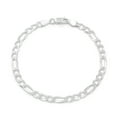 thumbnail image 1 of 925 Italian Sterling Silver 5mm Solid Figaro Bracelet, FREE Microfiber Cloth, ITProLux Link Chain, Giorgio Bergamo, 1 of 6