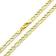 thumbnail image 1 of 925 Italian Sterling Silver 5mm Solid Figaro Diamond Cut Chain, FREE Microfiber Cloth, ITProLux Yellow Gold Plated Pave Link Mens Womens Necklace, Giorgio Bergamo, 1 of 7