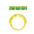 thumbnail image 1 of 925 Lab Emerald wedding band Ring,Lab Emerald Wedding Band,Five Stone Bezel Yellow Gold Dainty Matching Bridal Ring,Promise Anniversary band, 1 of 3