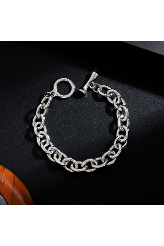 925 O Shape Chain Bracelet Stylish Elegant Jewelry For Men Women, Durable Silver Bracelet For Casual Wear Special Occasions Holiday Gift, Sophisticated Unisex Accessory For Everyday Fashion